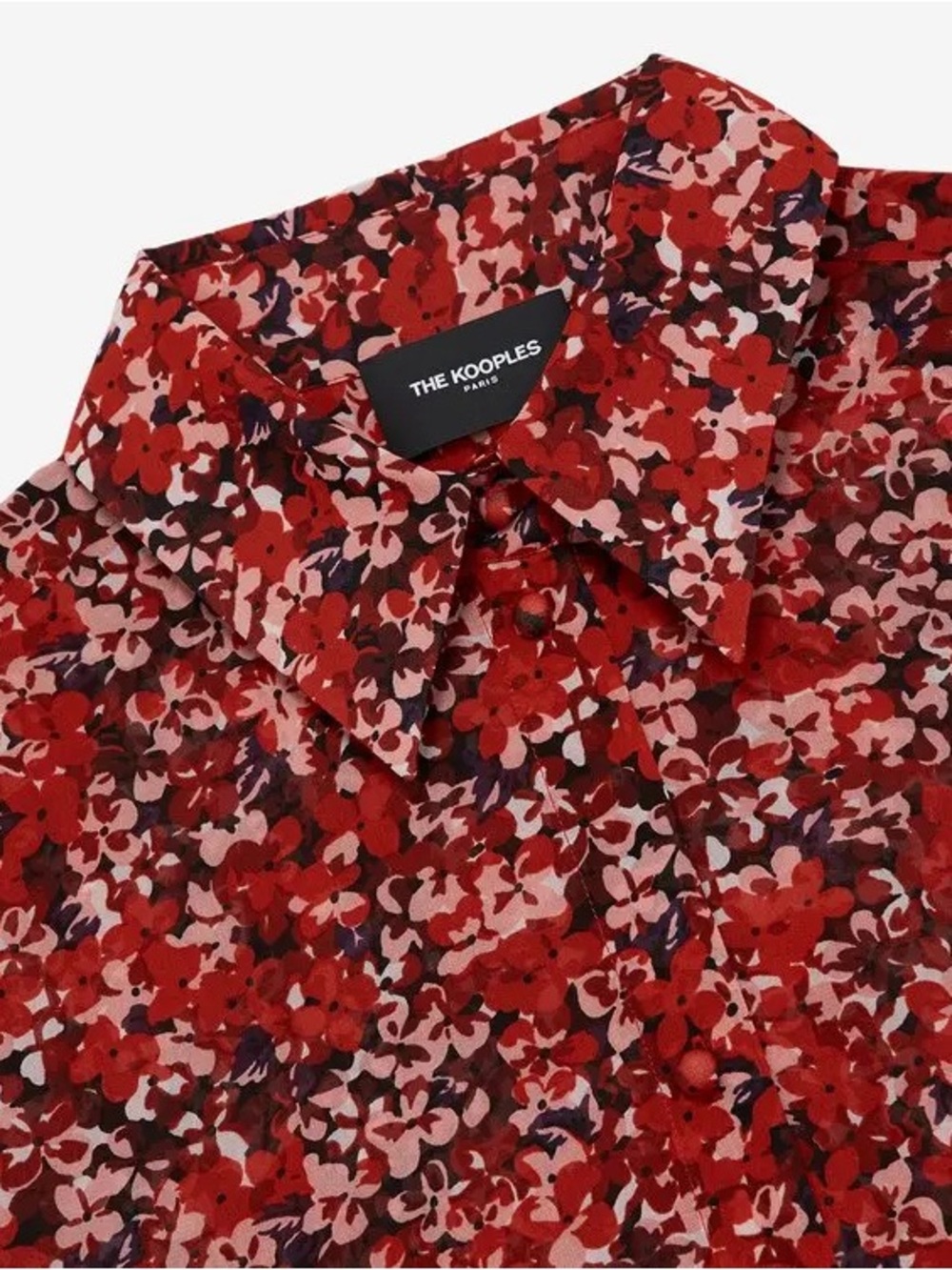 The Kooples Red Floral Button-Up Shirt 100% viscous